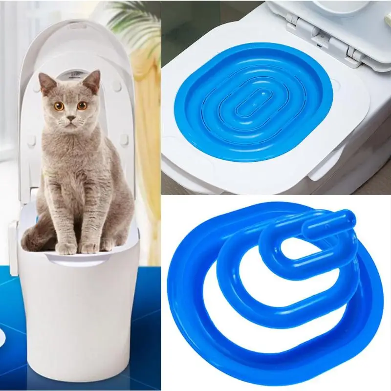 Plastic Cat Toilet Training Kit Puppy Cat Litter Box Mat Toilet Trainer