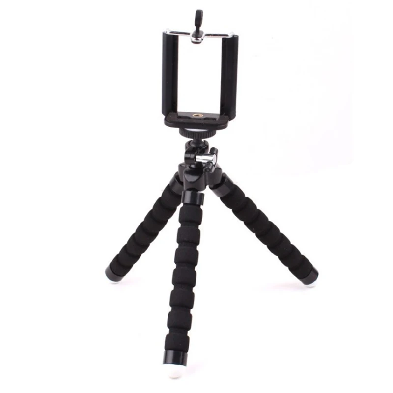 

edmton Flexible Sponge Octopus Mini Tripod With Bluetooth Remote Shutter For iPhone mini Camera Tripod Phone Holder clip stand