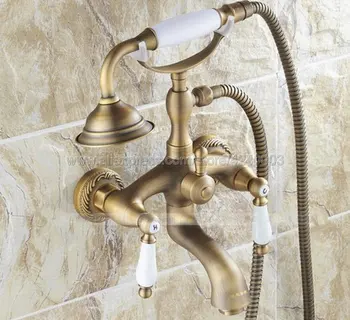 

Bathtub Faucets Telephone Style Tub Mixer Taps Dual Handle Bathroom Bath Shower Faucet with Handshower Ktf022