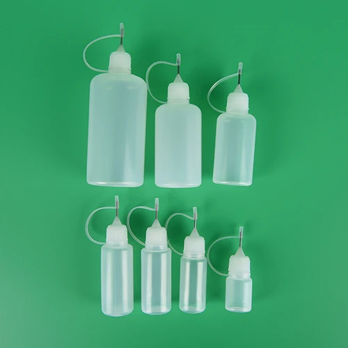 

Hot 1pcs Empty Squeezable Bottle Needle Tip Needle Squeeze Empty Bottle Metal Needle Cap White Plastic Dropper Bottles
