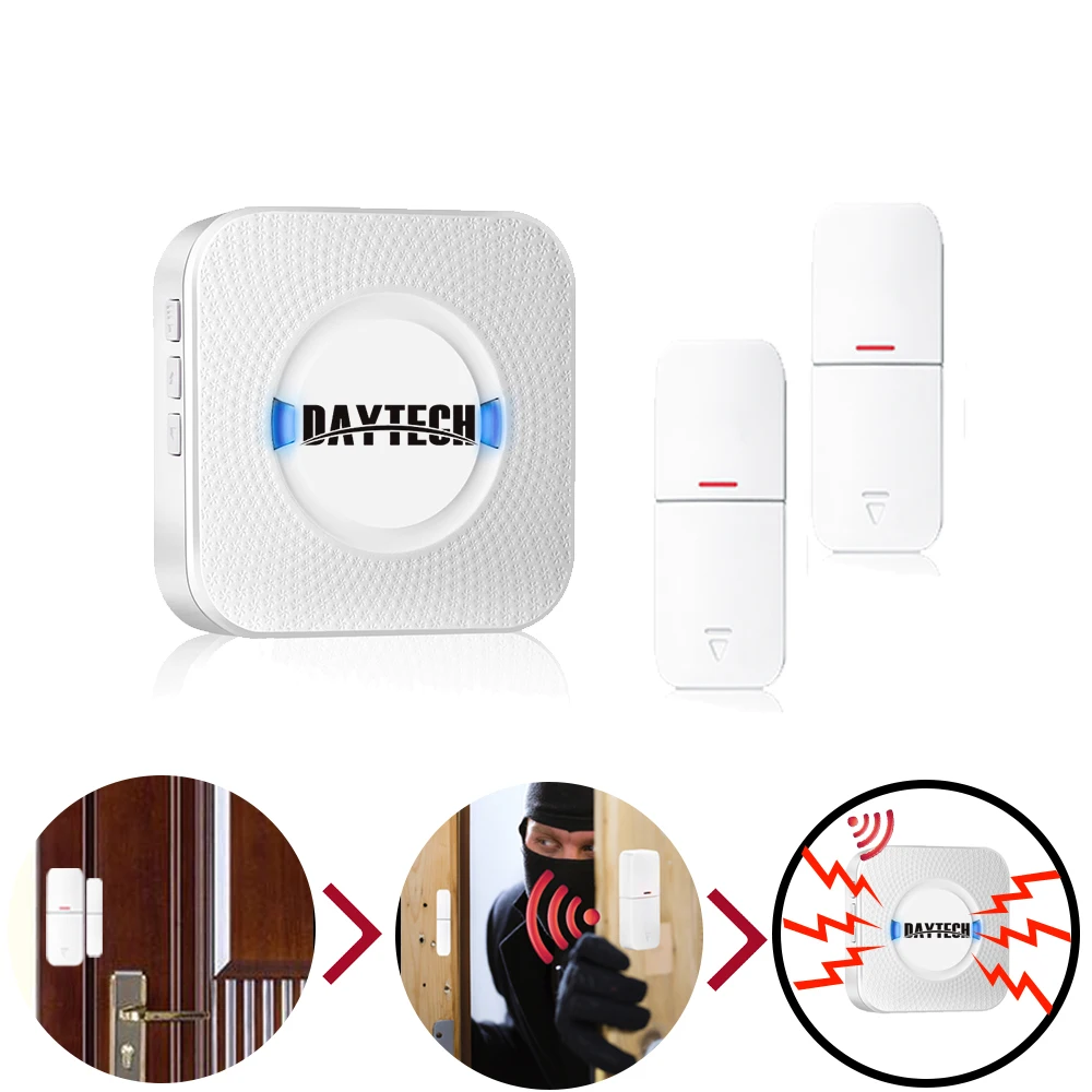 

DAYTECH Wireless Door Windows Sensor Chime Home Security Alarm kits system Windows Door Magnet Sensor Detector Alert Entrance