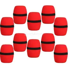 10 шт. Ручной Стадия Микрофон ветрового Пена Mic Обложка караоке красный