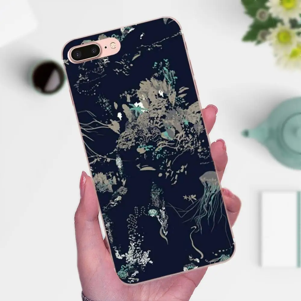 Синий Медузы в море Красочные Для Galaxy J1 J2 J3 J330 J4 J5 J6 J7 J730 J8 2015 2016 2017 2018 мини Pro TPU