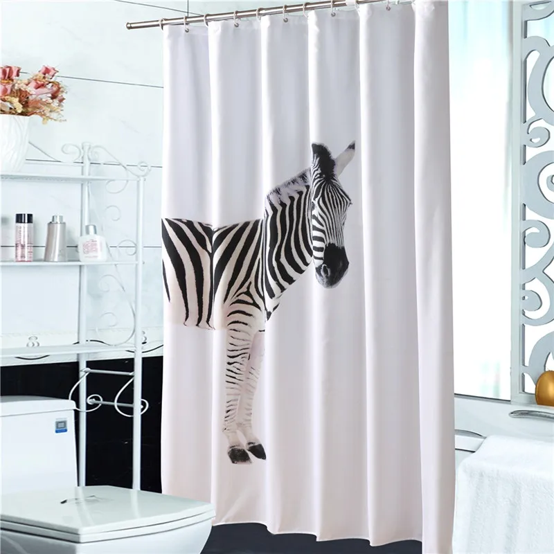 Polyester Zebra Grade Thickening Shower Curtain Bathroom Bath Curtains