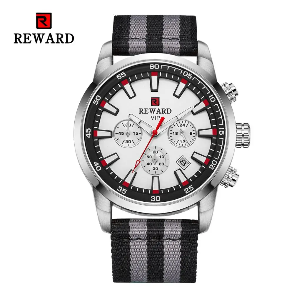 

REWARD Military Sport Fashion Men Watch Top Quality Luxury Quartz Watches Clock Leather Band Watch JD-RD63090M
