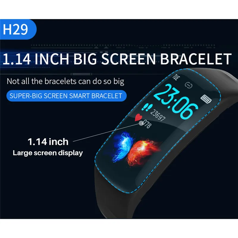 

1.14 Big Screen Smart Watch Men IP67 Waterproof Fitness Tracker Heart Rate Blood Pressure Monitor Pedometer Sports Smart Watch