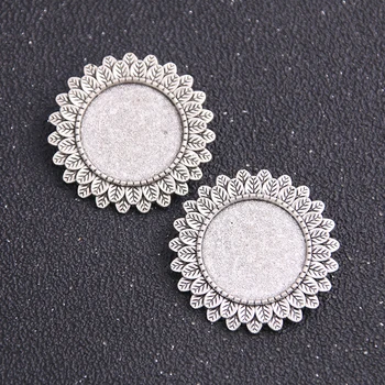 

2pcs 20mm Inner Size New Product Ancient Big Round Punk Brooch Cabochon Base Setting Charms Pendant