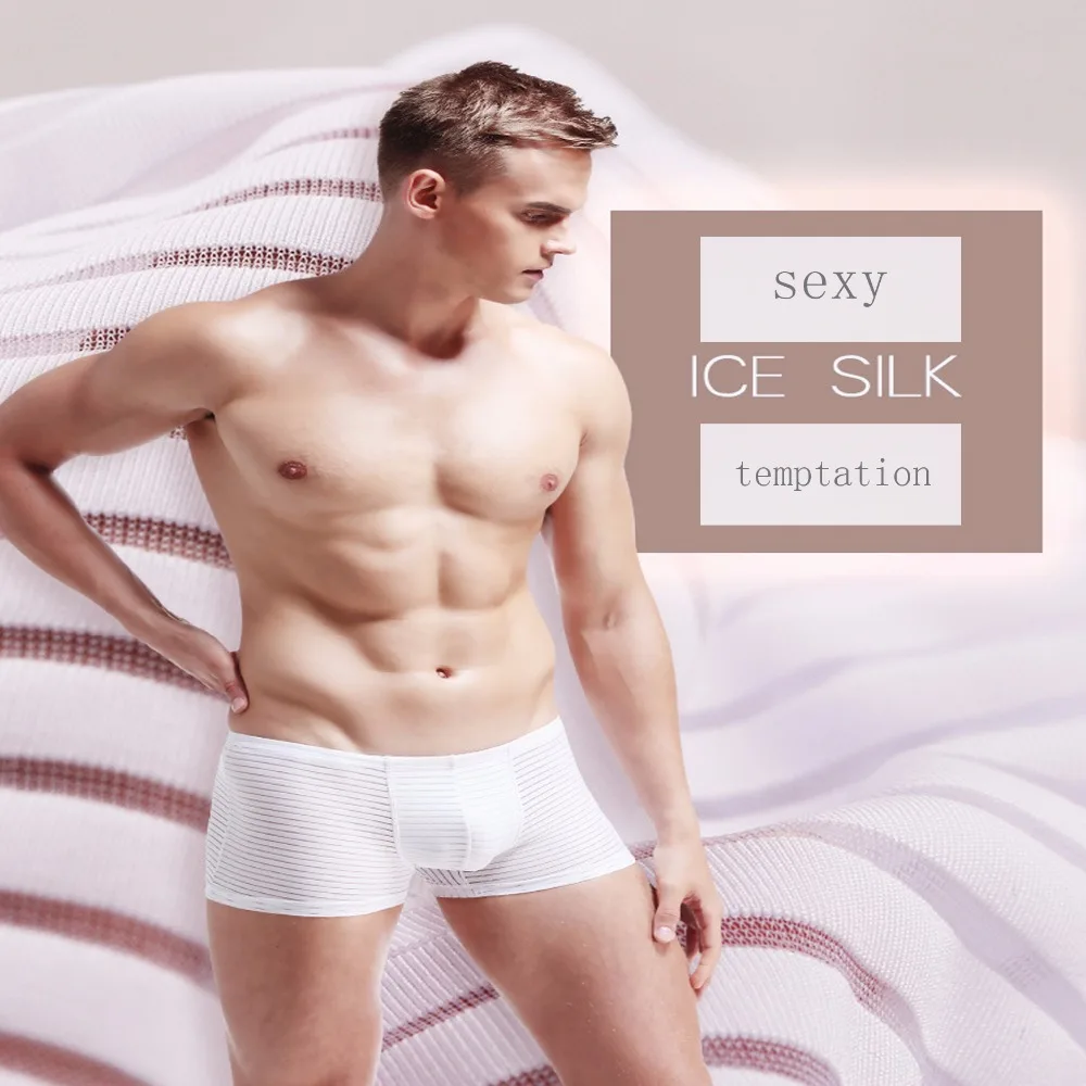 

wholesale Summer thin Ice mesh hole Cool Comfortable sexy men's boxershorts Hollow absorbent Dry Breathable Boxers short