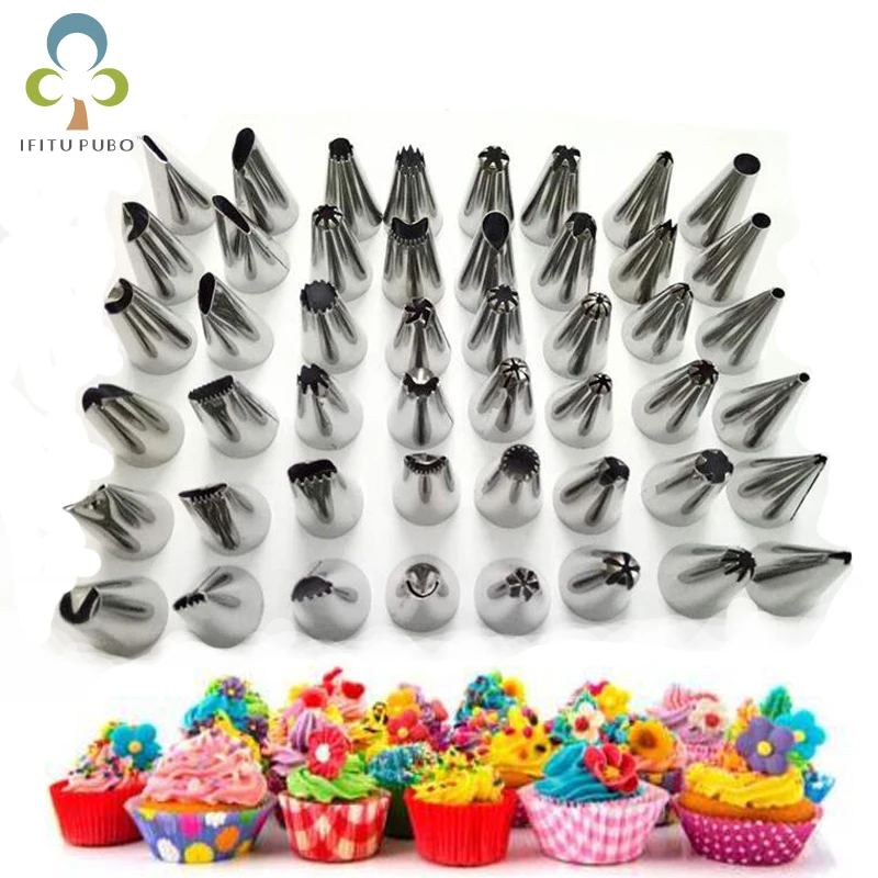 

Cake Decorating 48Pcs/set Good Quality Stainless steel Icing Piping Nozzles Pastry Tips Set Cake Baking Tools Accessories GYH