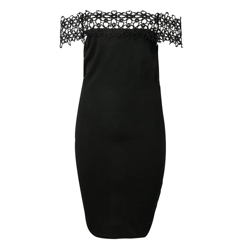Women Summer Party Dress 2019 Sexy Off Shoulder Bodycon Mini Dress Ladies Casual Lace Patchwork Slash Short Dress Casual Vestido