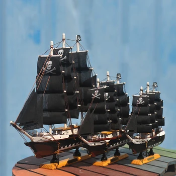 

Wood black pearl Pirates Sailing Ship Model Handmade decoration furnishing articles Crafts Gift