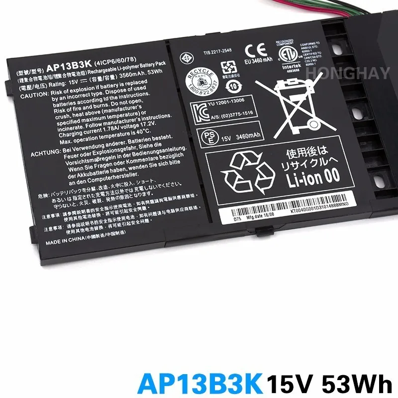 Honghay AP13B3K Аккумулятор для ноутбука Acer Aspire V5 R7|battery for acer aspire|battery acerlaptop battery |