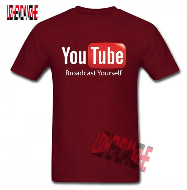 Логотип Youtube печати футболка для мужчин лето люксовый бренд одежда топы футболки