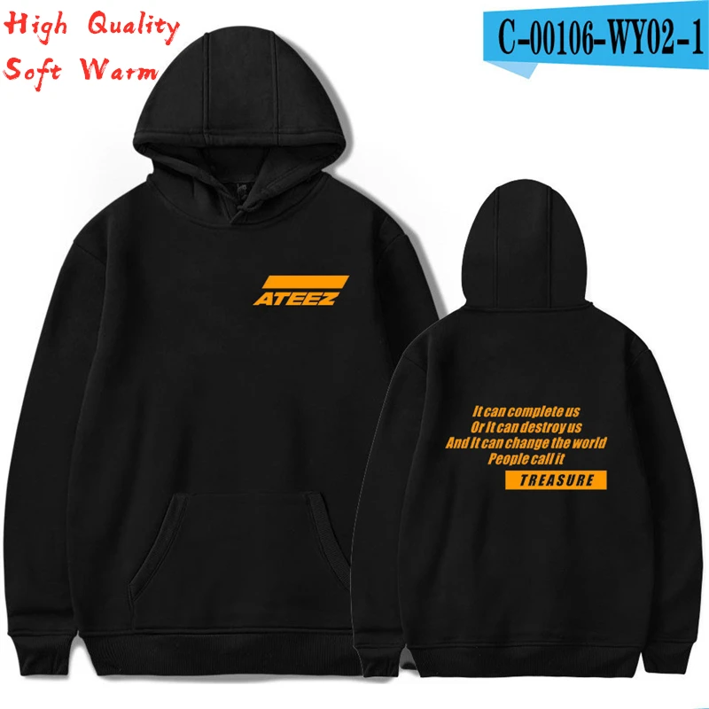 

Kpop Hoodie Ateez Print Cotton Moletom Hooded Kpop Clothing Black Womens Clothing Streetwear Women Kpop Clothes Hoodies Pullover