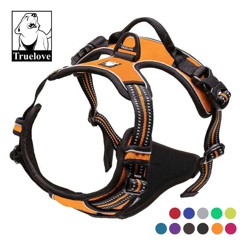 

Truelove Reflective Basic Halter Dog Vest Harness Front Range Padded Soft Nylon Pet Dog Chest Adjustable Straps for Dog bulldog