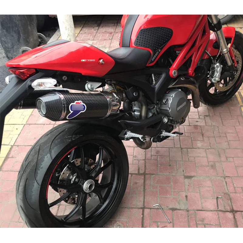 Левая Правая выхлопная труба для Ducati 695 696 795 796 1100 мотоциклетная средняя труба 51 мм углеродное волокно Escape slip on Hypermotard 796