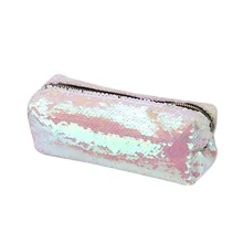 Cosmetic Bag Girls Boys Pencil Bags Unisex Fashion High Quality Double Color Makeup Pouch Women Men’s Sequins Pencil Bags A8
