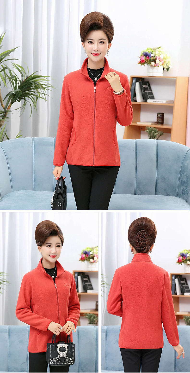 Winter Woman Fleece Jacket Lightweight Warm Coat Leopard Lining Women Stand Collar Outerwear Lady Polar Fleece Coats (7)