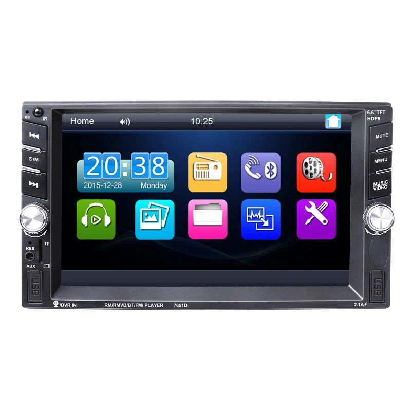 

Digitalworld 6.6 inch HD MP5 MP4 Player Touch screen Car FM Radio stereo Bluetooth support rear camera 2 USB port FM #94629