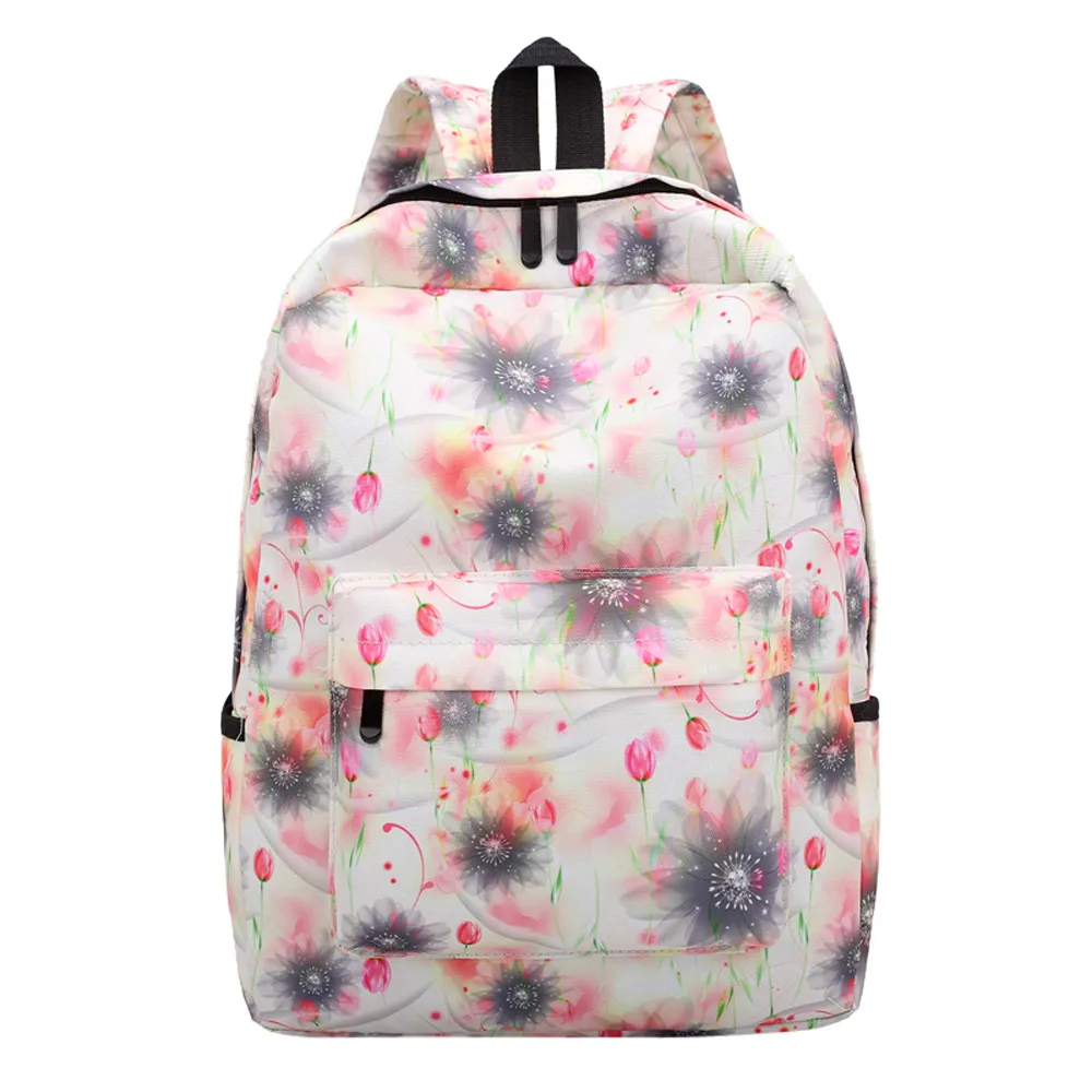 Fresh Cute Book Bags Fl High Quality Canvas Printing Backpack Women School Backpacks For Age Zer