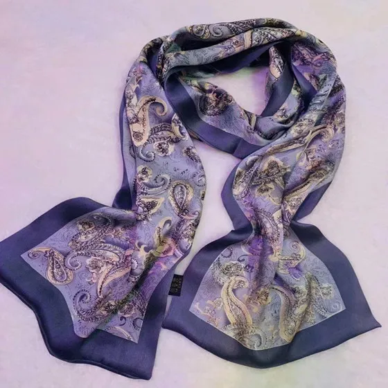 Винтажный шелковый шарф мужской модный цветочный узор с узором пейсли двухслойный Шелковый Атласный шейный платок#4090