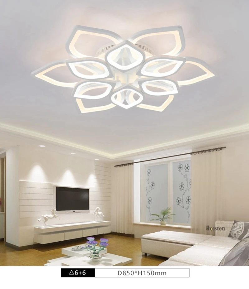 Modern White Flower High Power LED Ceiling Chandelier For Living Room Bedroom Acrylic Iron LED Chandelier Lamp 110-240V (6)