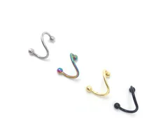 

1PCS S Shaped Nose Piercing Ring Hot Selling Stainless Steel Twist Nose Lip Ring Nose Stud Body Piercing Jewelry For Women