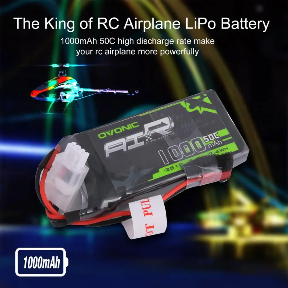 Комплект аккумуляторов 2x Ovonic 7 4 В 1000 мА · ч 50C 100C LiPo 2S с разъемом JST для миниатюрных