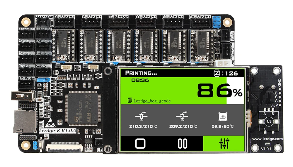 XCR3D части принтера Lerdge-K плата A4988 DRV8825 LV8729 TMC2208 драйверы дополнительно ARM 32 бит контроллер сенсорный экран материнская плата