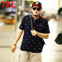 Мужские поло с отворотом больших размеров, с коротким рукавом, 6XL, большой размер, поло, эластичный хлопок и удобрение, рукав