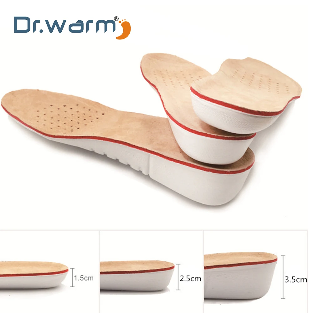 

Dr Warm Leather Insoles Height Increase insole Pigskin shoe pad inserts foot care pad Shoe accessories for shoes Men Women pad