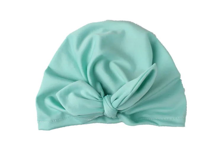 Sweet Dot Baby Girl Hat with Bow Candy Color Baby Turban Cap for Girls Elastic Infant Accessories 1 PC - Цвет: E205833