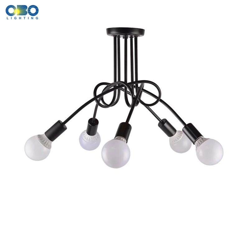 

Vintage Black Iron Ceiling Lamp Dining Room Mall Ceiling Lights Lighting E27 110-240V Free Shipping