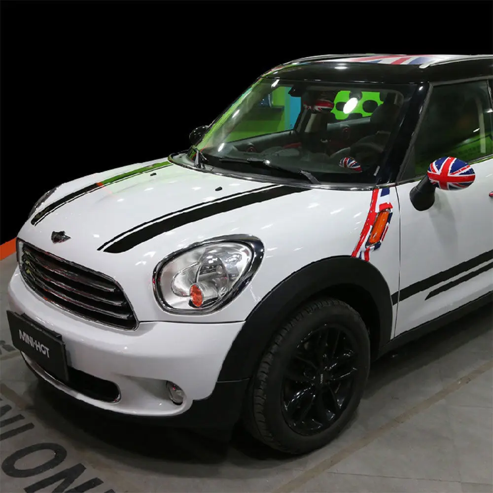Пара наклеек на капот в полоску наклейки для MINI Cooper Countryman R60 2010 2016 автомобильные