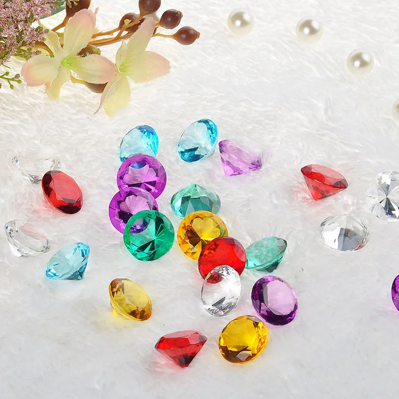 

H&D Beautiful Multi-color 24pieces 20mm Diamond Confetti Table Scatter Wedding Table Decoration Invitations