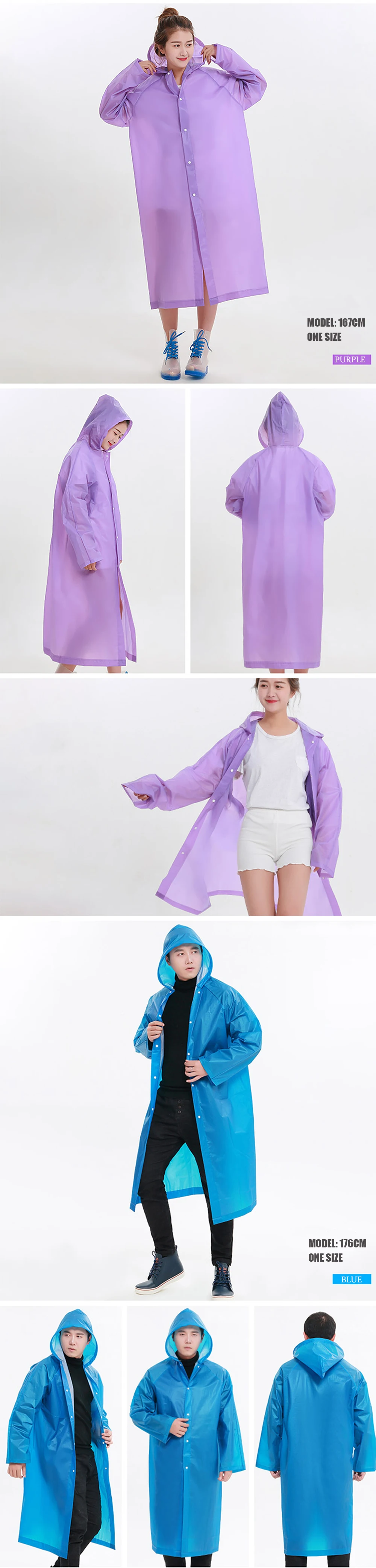 3.Raincoat Women Rainwear Men Rain Coat Impermeable Poncho Japan Waterproof Rain cape cover Hooded Long jacket Hot sale
