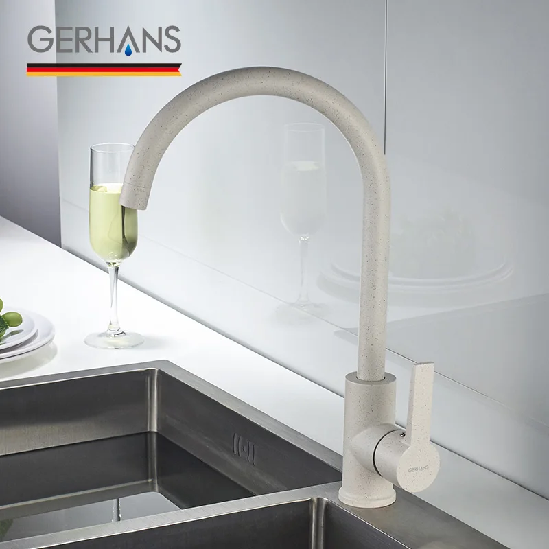 GERHANS Irismart Tall Kitchen Faucet Hot Cold Bar Chrome Plated Water Tap Modern Brass Water Sink Mixer Crane For Kitchen K14084 GERHANS Irismart Tall Kitchen Faucet Hot Cold Bar Chrome Plated Water Tap Modern Brass Water Sink Mixer Crane For Kitchen K14084