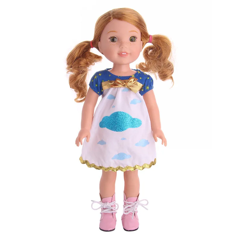 Кукольная одежда высокого качества, кукольная одежда, платье, обувь, милый костюм+ шляпа, пижама, подходит для 14,5 Дюймов, американские куклы, Wellie Wishers, Рождество
