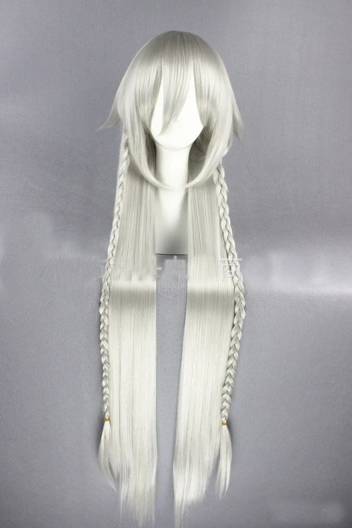 

Halloween Cosplay Anime Kuroshitsuji Phantomhive Ciel Wig Under Taker Gray Hair Long Black Butler Cosplay