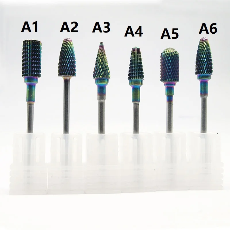

EasyNail~3/32 '' Tungsten steel Nail Drill Bit nail file Carbide Nozzle Gel remover Nail Cleaner Millings Bit 6kinds Rainbow bit