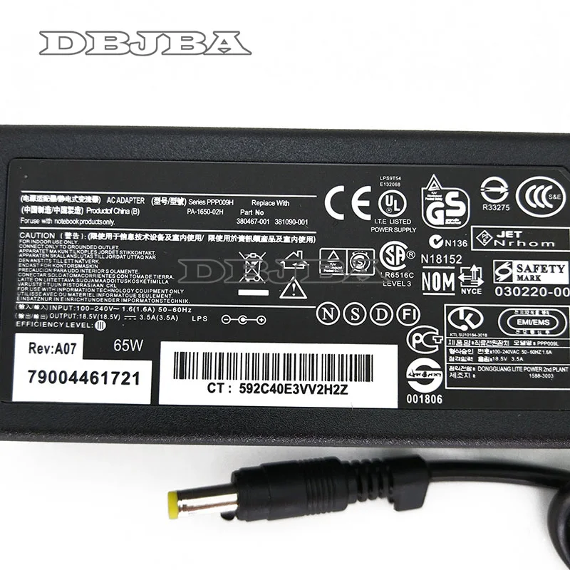 18.5V 3.5A AC Laptop Adapter Charger Power Supply Notebook Battery For HP Compaq 610 615 620 621 530 510 550