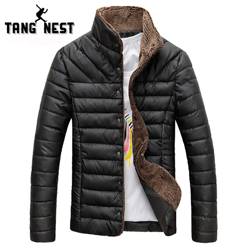 2016 Men Winter Jacket Warm Casual All-match Single Breasted Solid Men Coat Popular Coat For Male Black Color Size M-3XL MWM432