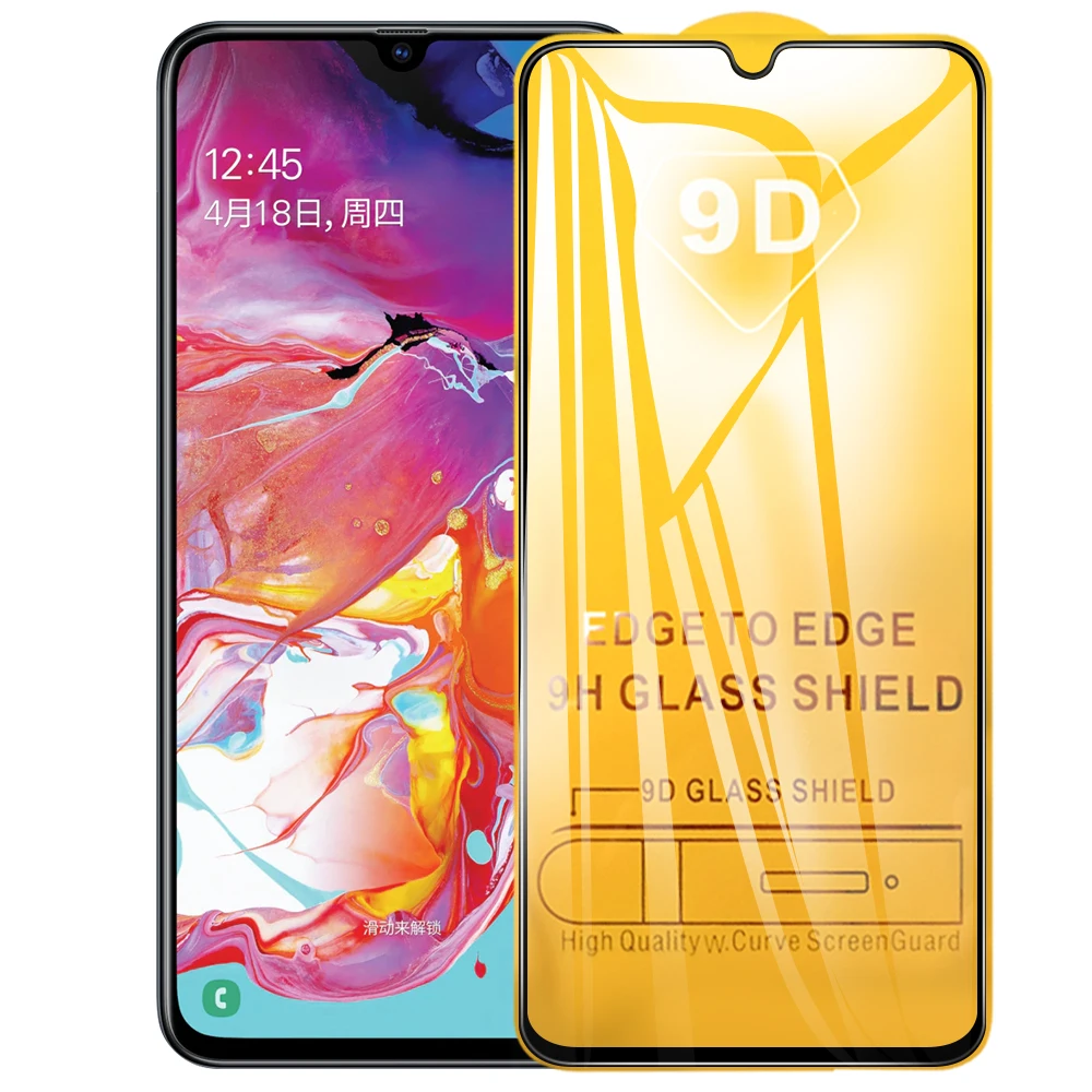 9D 9H полное покрытие закаленное стекло для Samsung Galaxy A70 A30 A50 A40 M20 A60 A80 A90 M10 M30 A52 A72 A32 A51