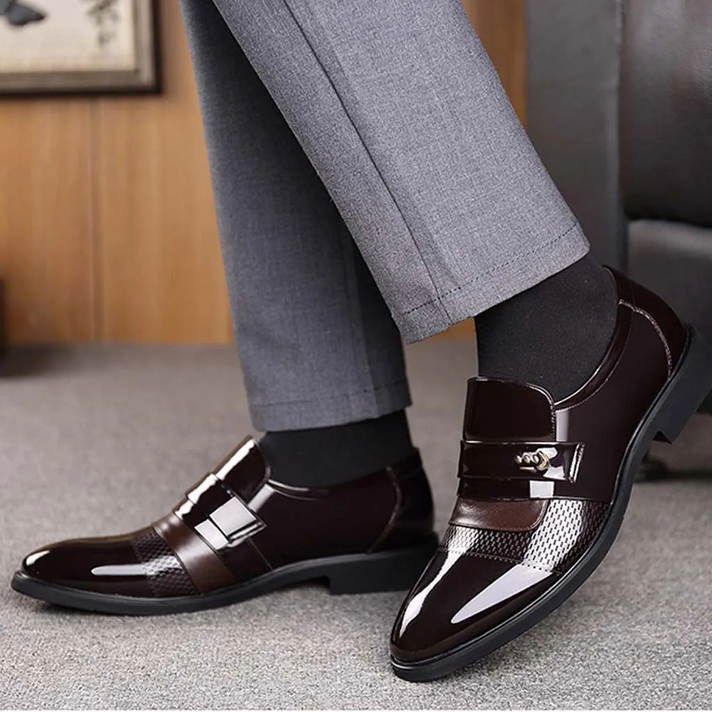 

MUQGEW Pointed Leather single shoes for men New arrival Leather Business Men's work Shoes dress Non-slip single shoes chanclas
