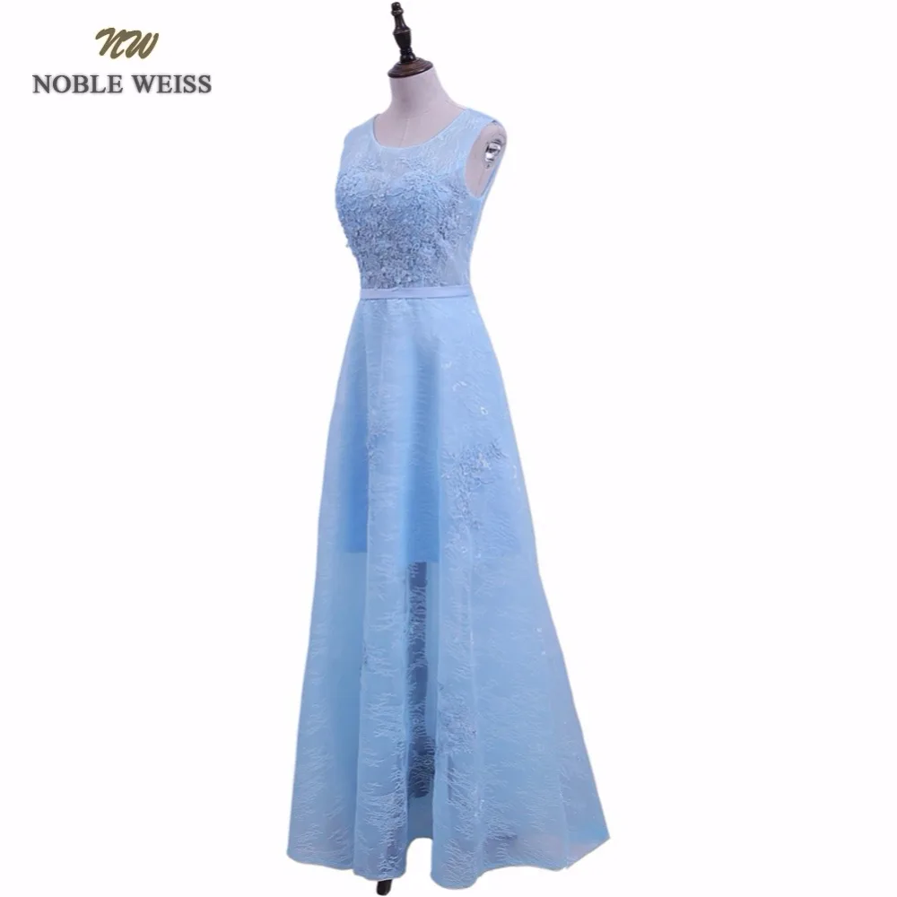 

NOBLE WEISS Robe De Soiree Light Blue Appliques Sexy Long Evening Dresses Bride Banquet Elegant Floor-length Party Prom Dress