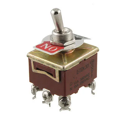 On-Off 2 Way 3PST Latching Toggle Switch AC 15A/250V 10A/380V E-TEN 301