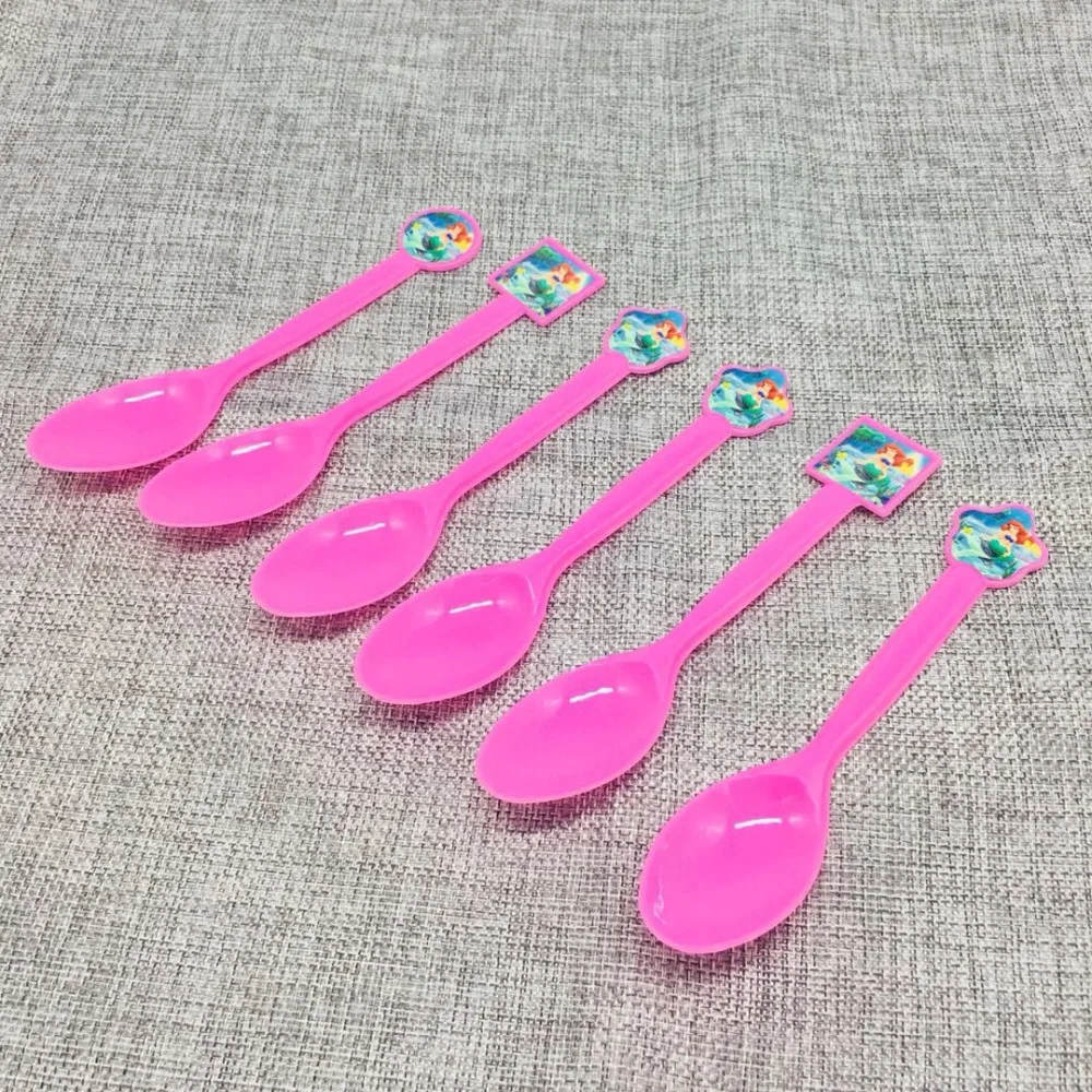 10pcs/lot Mermaid disposable spoons baby shower party decorations Mermaid party supplies mermaid