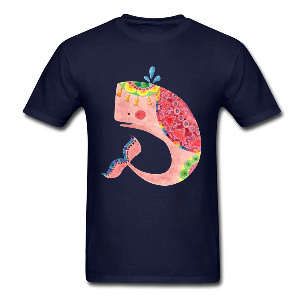O Neck The Pink Whale All Cotton Youth Top T-shirts Custom Short Sleeve Tops & Tees 2017 Hot Sale Cool Tee-Shirt The Pink Whale navy