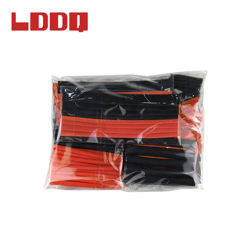 LDDQ 150 шт. черный и красный полиолефин 2:1 термоусадочная трубка 2 мм 2,5 мм 3,5 мм 5 мм 6 мм 8 мм 10 мм 12 мм кабель Sleeving termoretractil