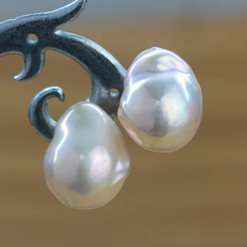 

Women Gift word 925 Sterling real New 12-13MM natural, exotic, pearl earrings, 925 Sterling Earrings, baroque pear